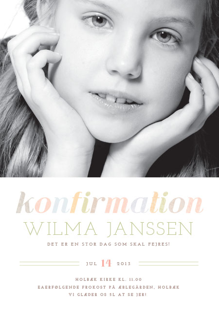 Invitationer - Konfirmation Wilma